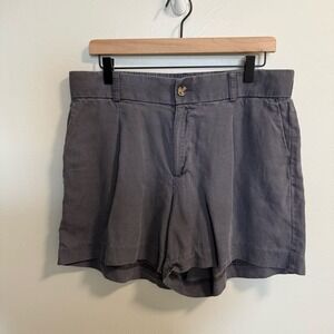 Torrid Linen Lyocell Blend Flowy Short Grey Paper Bag Comfort Cooling Casual 12‎